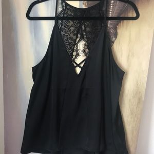 Silky and lacy black tank!